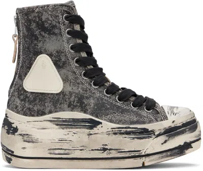 R13 Gray & Black Distressed Tall Kurt Sneakers