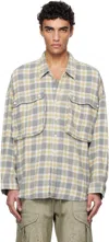 R13 Plaid Shirt In Cream/blue Plaid