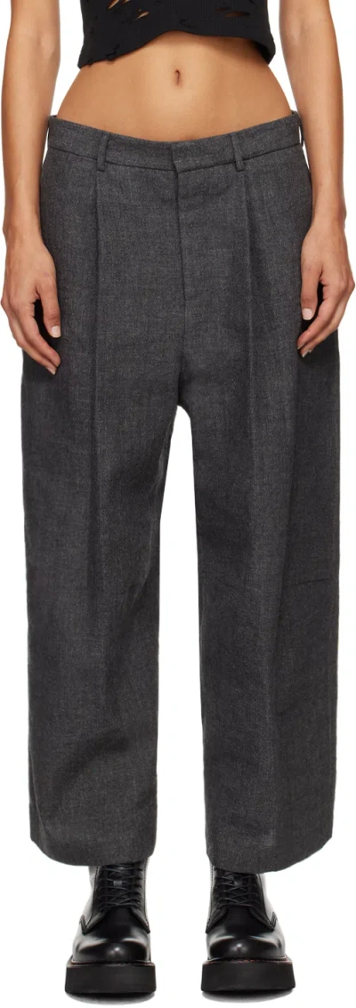 R13 Grey Articulated Knee Trousers In Dark Grey