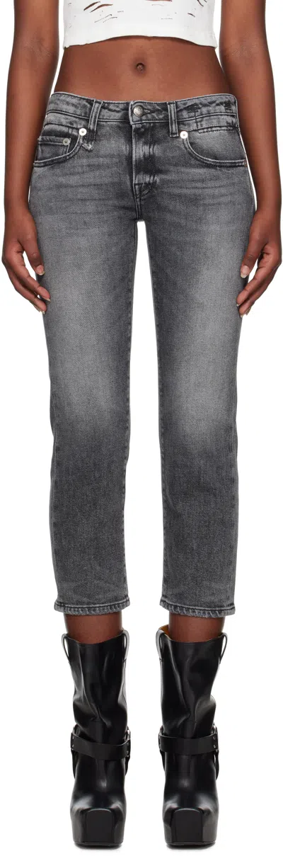 R13 Gray Boy Straight Jeans In Vintage Grey