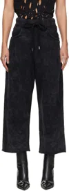 R13 Gray Cropped Pleated Sweatpants In Acid Black