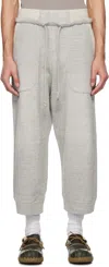 R13 Gray Deconstructed Cropped Sweatpants In Heather Grey Oatmeal