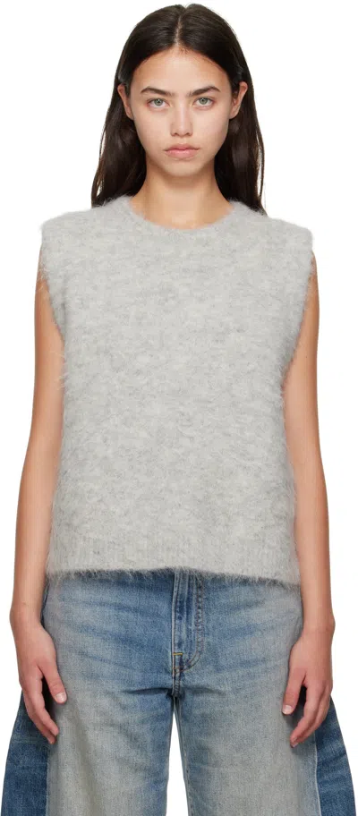 R13 Gray Deep Armhole Vest