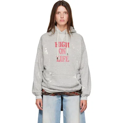 R13 Gray High On Life Oversized Hoodie
