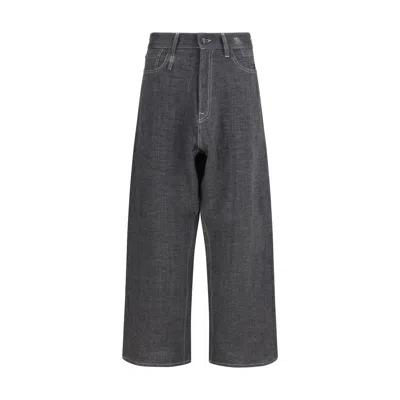 R13 Gray Linen Relaxed Fit Jeans