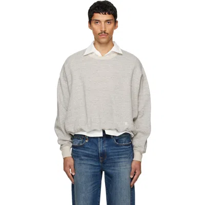 R13 Gray 'new York 13' Balloon Crewneck In Heathergreywithoatme