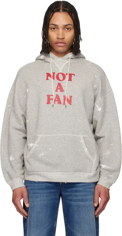R13 Gray 'not A Fan' Oversized Hoodie