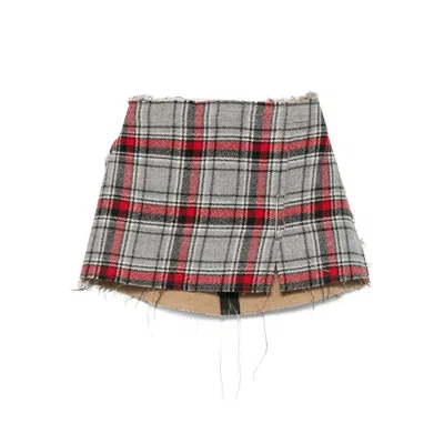 R13 Grey Red Skirts