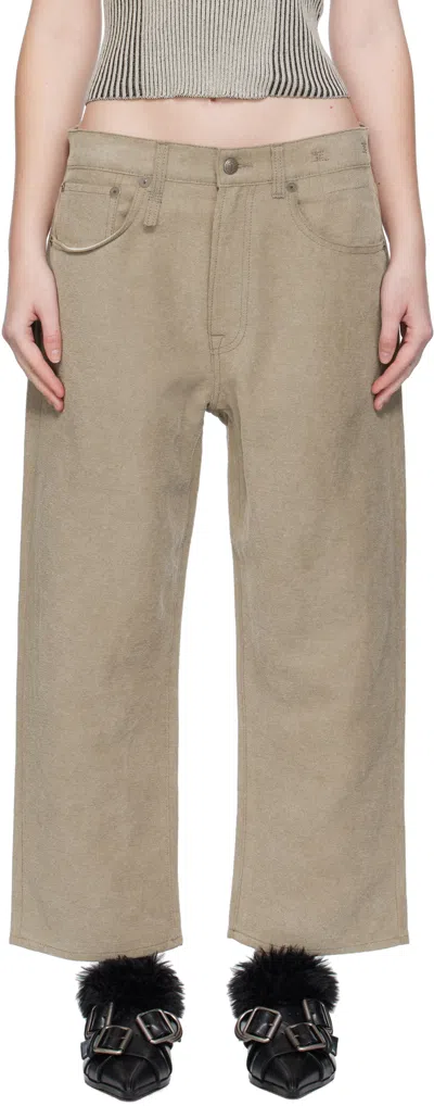 R13 Gray X-bf Jeans In Neutral