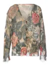 R13 Cardigan Mit Blumen-print In Multicolour