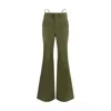 R13 Green Cotton Flared Pants In Green