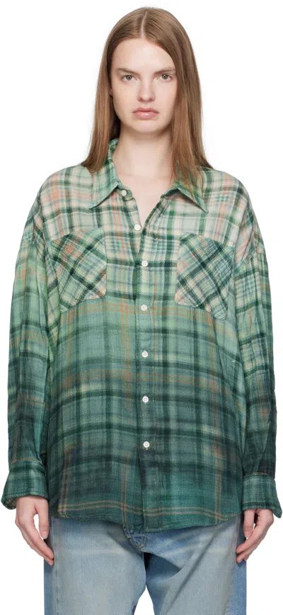 R13 Green Drop Neck Work Shirt