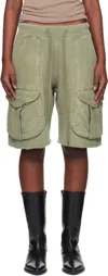 R13 Multipocket Relaxed Sweatshorts Faded Olive In Faded Olive