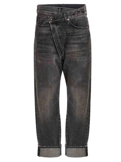 R13 Grey Cross Over Denim Jeans
