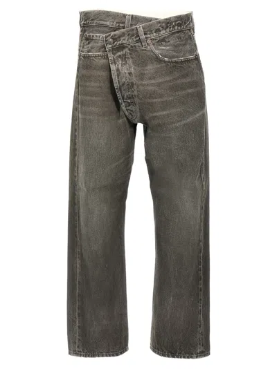 R13 GREY CROSS OVER JEANS