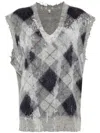 R13 Argyle-knit Vest In Grey