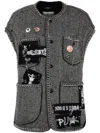 R13 Herringbone-pattern Sleeveless Jacket In Grau