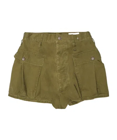 R13 Herringbone Shorts In Green