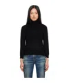R13 High-neck Long-sleeved Sweater In Black