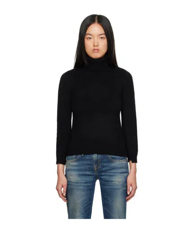 R13 High-neck Long-sleeved Sweater In Black