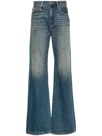 R13 High-rise Wide-leg Jeans In Blue