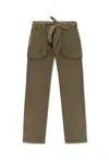 R13 High-waist Belted Cargo Trousers Pants In Gd Olive