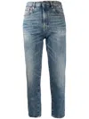 R13 High-waist Cropped Jeans In Blue