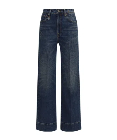 R13 High Waist Straight-leg Jeans In Blue