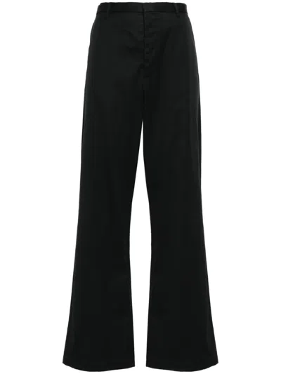 R13 High-waist Wide-leg Trousers In 黑色