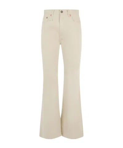 R13 High-quality Cotton Bell-bottom Jeans In White