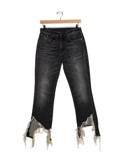 Pre-owned R13 High-rise Flared Jeans In Black
