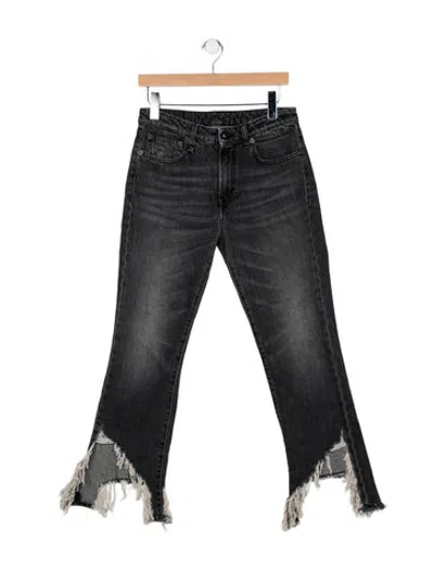 Pre-owned R13 High-rise Flared Jeans In Grey