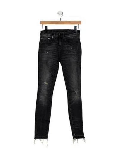 Pre-owned R13 High-rise Skinny Leg Jeans In Black