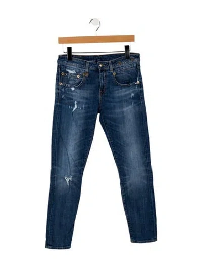 Pre-owned R13 High-rise Skinny Leg Jeans In Blue