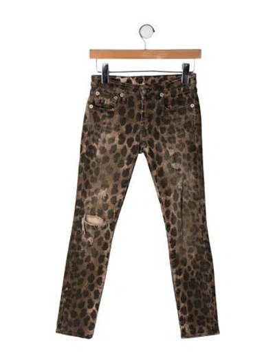 Pre-owned R13 High-rise Skinny Leg Jeans In Brown