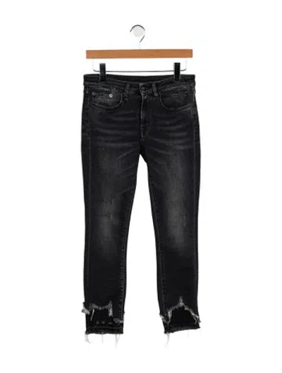 Pre-owned R13 High-rise Skinny Leg Jeans In Gray