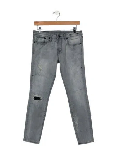 Pre-owned R13 High-rise Skinny Leg Jeans In Gray