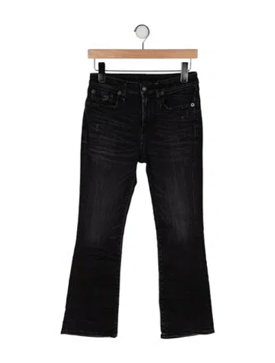 Pre-owned R13 High-rise Straight Leg Jeans In Black