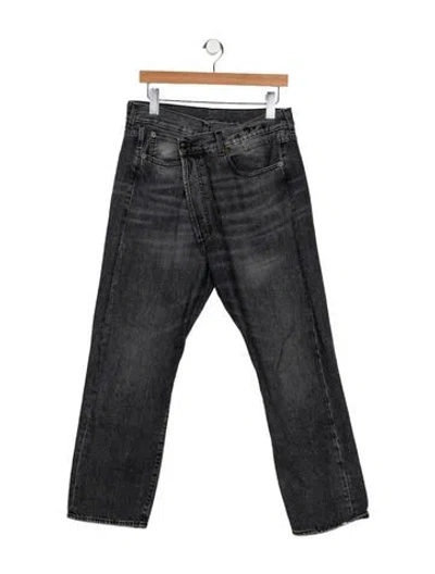 Pre-owned R13 High-rise Straight Leg Jeans In Black