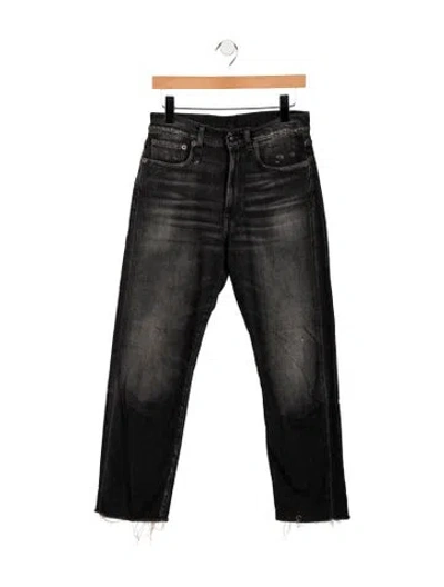 Pre-owned R13 High-rise Straight Leg Jeans In Black