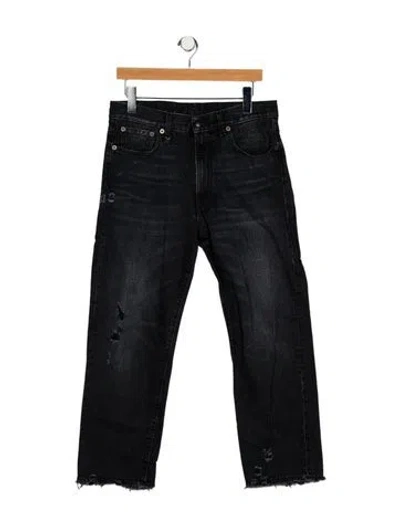 Pre-owned R13 High-rise Straight Leg Jeans In Black