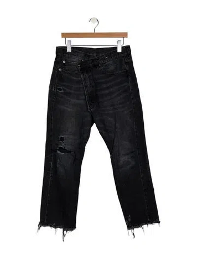 Pre-owned R13 High-rise Straight Leg Jeans In Black