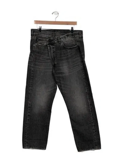 Pre-owned R13 High-rise Straight Leg Jeans In Black