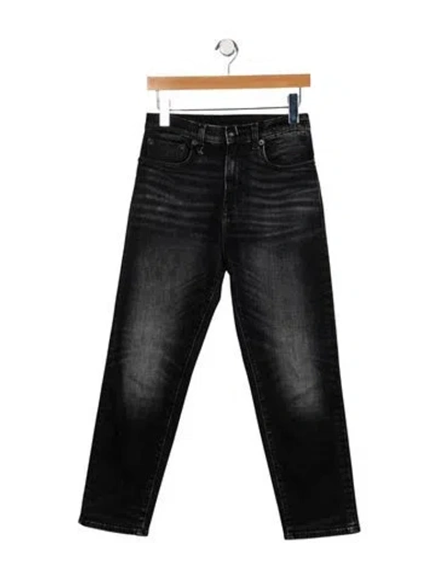 Pre-owned R13 High-rise Straight Leg Jeans In Black
