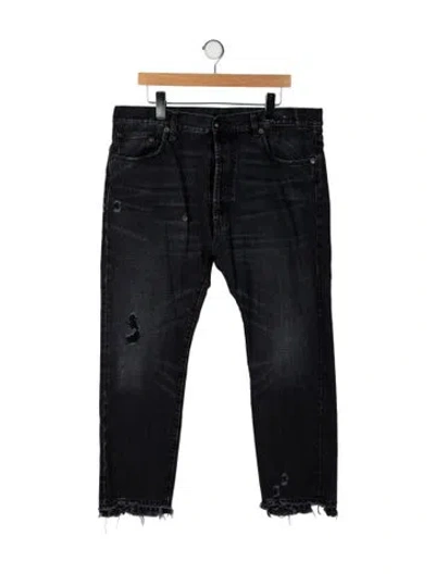 Pre-owned R13 High-rise Straight Leg Jeans In Black