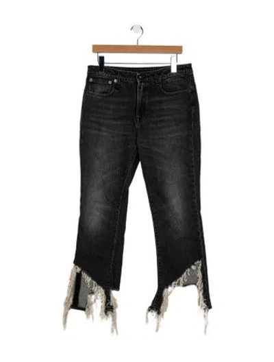 Pre-owned R13 High-rise Straight Leg Jeans In Black