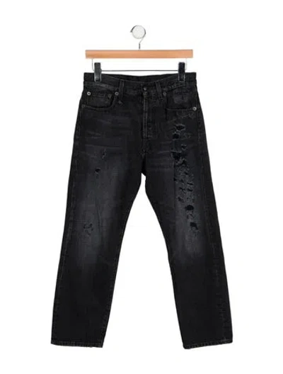 Pre-owned R13 High-rise Straight Leg Jeans In Black