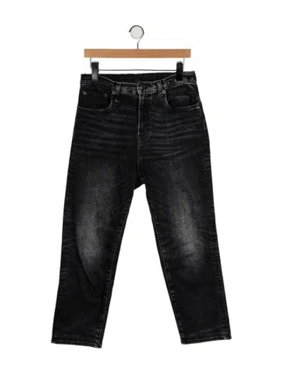 Pre-owned R13 High-rise Straight Leg Jeans In Black