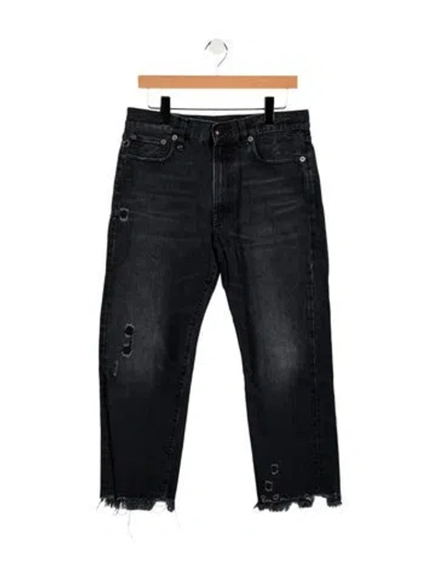 Pre-owned R13 High-rise Straight Leg Jeans In Black