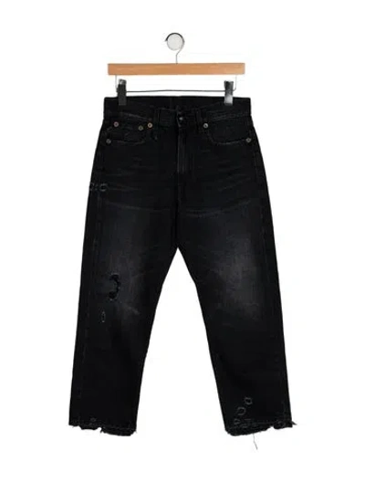 Pre-owned R13 High-rise Straight Leg Jeans In Black